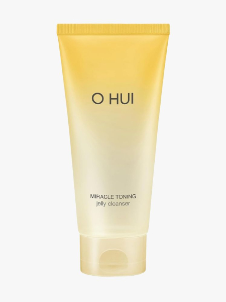 Ohui Miracle Toning Jelly Cleanser in branded tube component on a light gray background