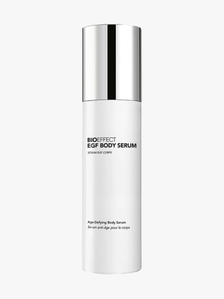 BioEffect EGF Body Serum in branded component on a light gray background